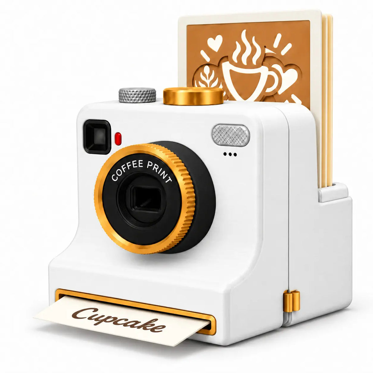 【 Incluye 12 tarjetas con diseños de un solo color, seleccionadas al azar. 】🔥 Cámara Retro para Latte Art — Impresora mecánica de plantillas para Latte Art