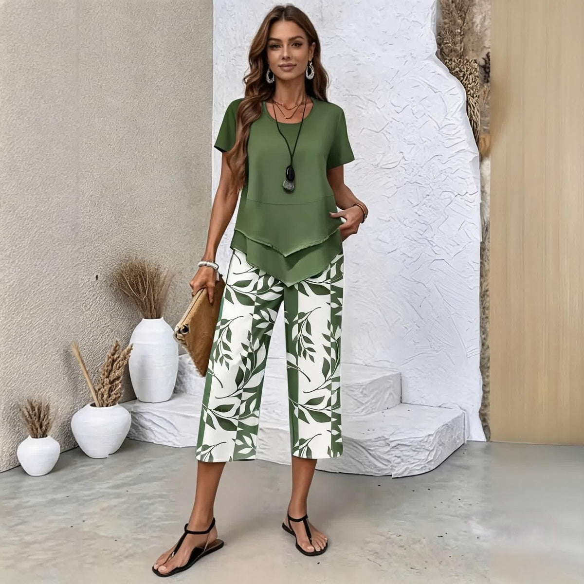 【S-5XL】VERDALISSE | Fresh Breeze kétrészes szett | Könnyed és elegáns, többszínű nyári szett