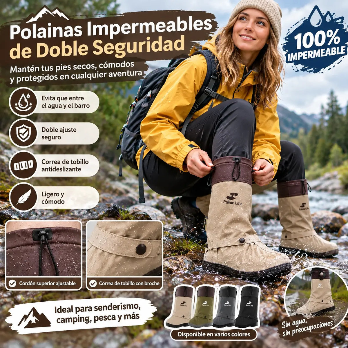 🔥🎁 Cubrezapatos impermeables plegables de caña alta: con un diseño antideslizante de doble cierre, estos protectores para los pies están especialmente diseñados para los desplazamientos diarios al aire libre y las salidas en días de lluvia.