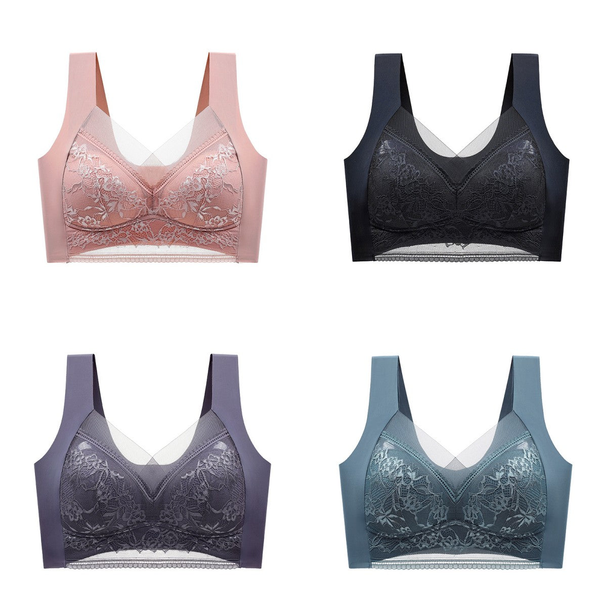 【Compra 2 y llévate 2 gratis】🔥4 por 31 €【40-110 KG】Sujetador de encaje sin costuras y cómodo para mujer