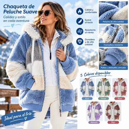 ☃️Oferta limitada, 35% de descuento❄️【S-5XL】Nueva chaqueta de invierno para mujer 2026, gruesa con franjas de felpa