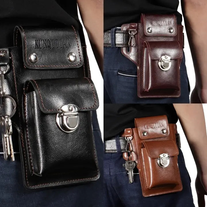🔥【50% de descuento por tiempo limitado】Riñonera de cuero multifuncional para hombre