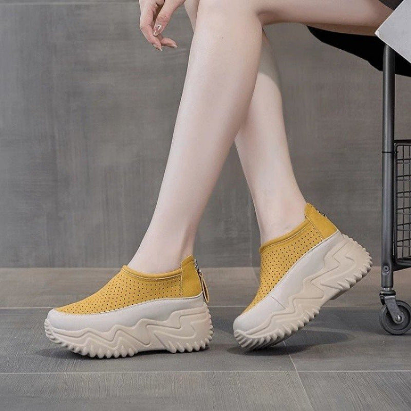 🔥👡【35-40】Nuevas sandalias de verano hechas de cuero genuino con suela gruesa transpirable y suela exterior hueca