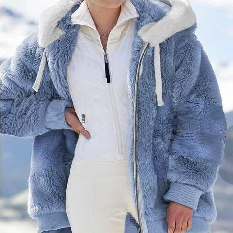 ☃️Limitovaná sleva 39%❄️【S-5XL】Dámská bunda 2026 s kontrastními pruhy z hustého plyše