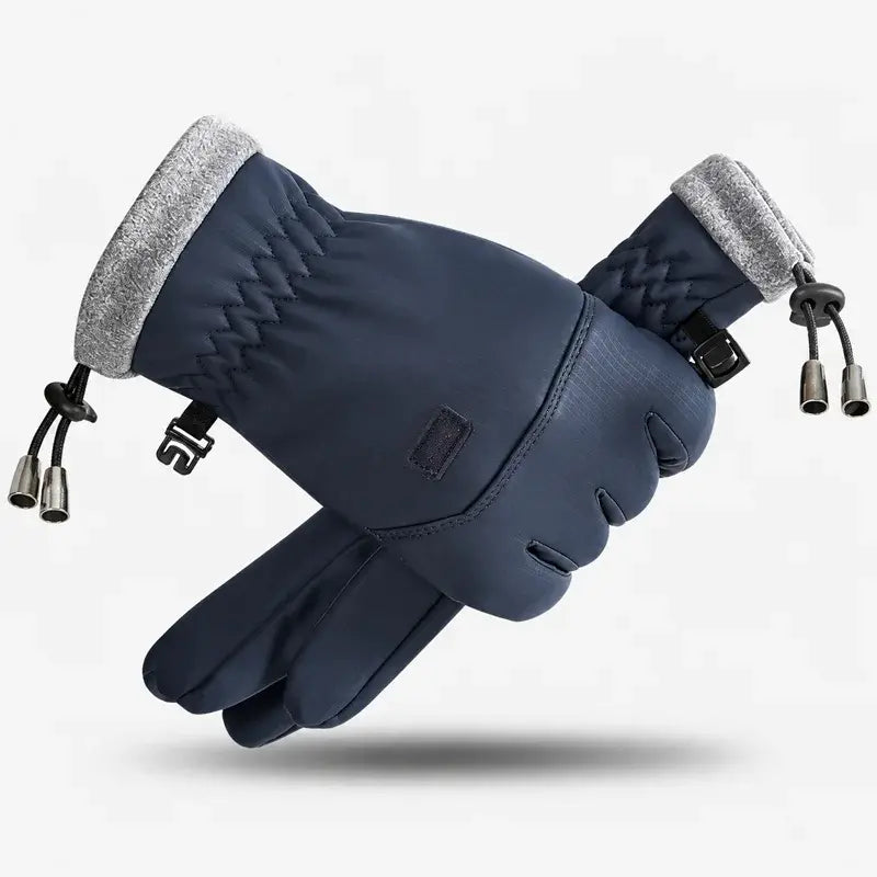 Guantes de invierno para hombre, impermeables y cortavientos · Forrados con tejido polar · Totalmente compatibles con pantallas táctiles · Palma antideslizante · ¡Ideales para ciclismo, esquí y senderismo!