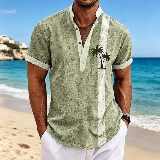 😎☀️【S-6XL】Nueva camisa casual transpirable estampada de algodón puro para hombre, nueva colección 2026