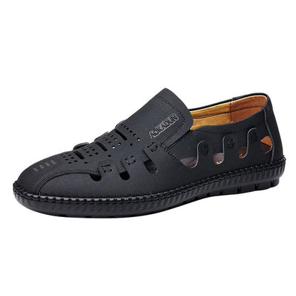 【39-44】 Zapatos casuales de verano para hombre en piel auténtica con aberturas
