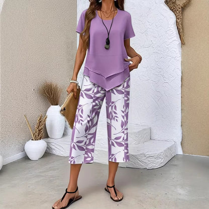 🔥🎉【S-5XL】 letní dámský módní dvoudílný set | lehký a elegantní · vícebarevná letní souprava