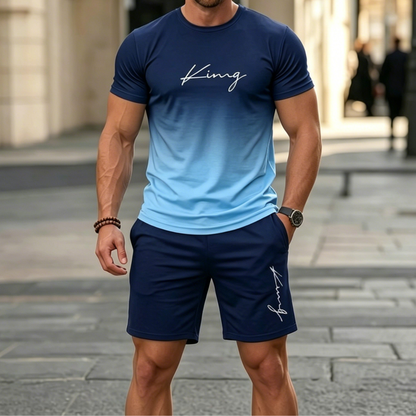 ✨S-6XL【Platba při dodání】Pánská letní sportovní souprava - pohodlné tričko s krátkým rukávem a kraťasy pro každodenní nošení i doma