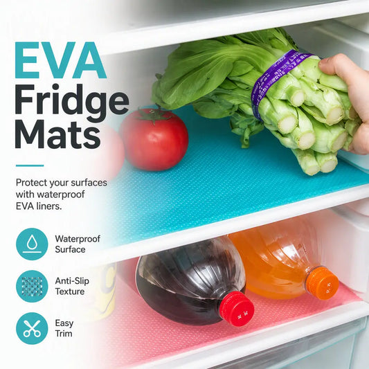 8 piezas por 26 euros-🧊🛡️ Protectores impermeables para estantes de refrigerador — Antideslizantes, fáciles de limpiar y aptos para contacto con alimentos — Mantén los estantes ordenados y frescos ✨