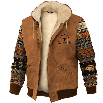 【S-4XL】🔥Chaqueta de felpa gruesa y sudadera cálida de lana de cordero para hombre