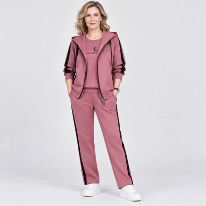 【M-4XL】Conjunto de 3 piezas para mujer 2026: incluye sudadera con capucha, ideal para otoño e invierno, corte holgado, estilo deportivo, tallas grandes, pensado para mamás
