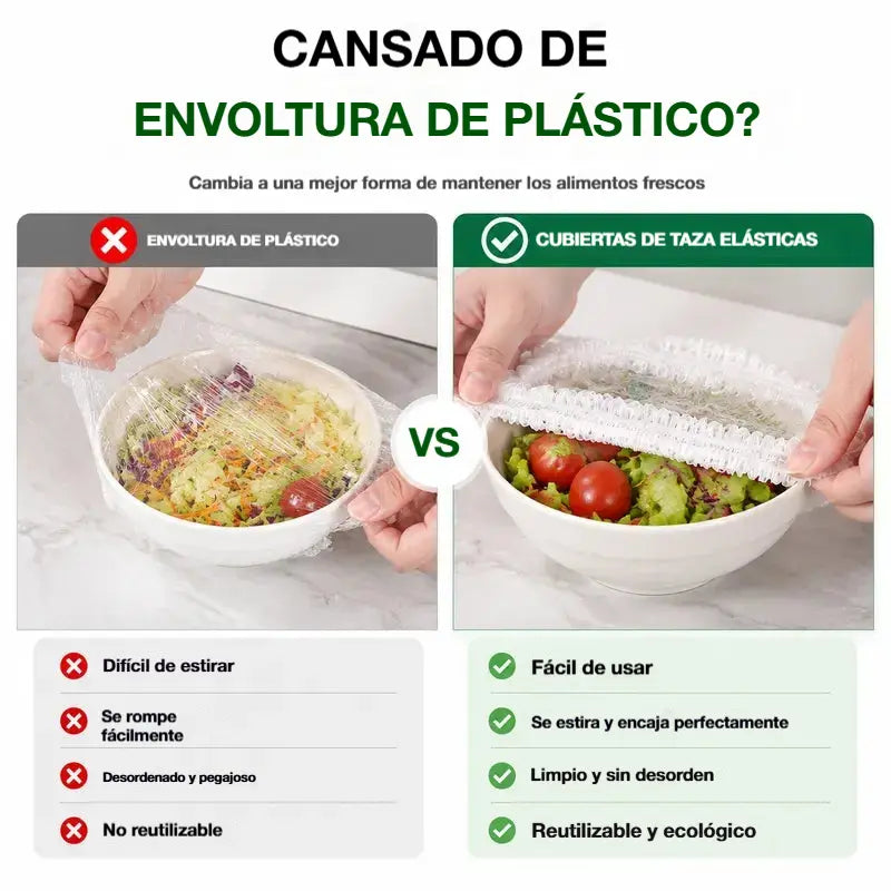 ⏳50% de descuento🔥【300 piezas】27 €🎉Cuanto más compres, más ahorrarás🎁Tapas elásticas desechables para alimentos, aptas para cuencos y platos