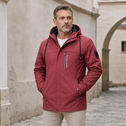 🧥🔥【XS-XL】Chaqueta con capucha de forro polar cálido para hombre Chaqueta de invierno al aire libre Chaqueta impermeable