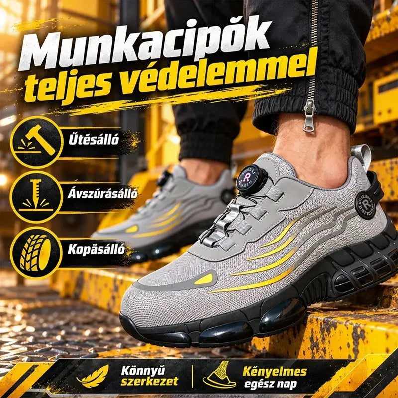 💥Laza munkabakancsok a mindennapokra, ütés- és átszúrásálló, acélbetétes, kényelmes és csúszásmentes biztonsági cipővel.
