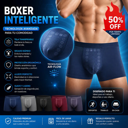 👍🩲【Conjunto de calzoncillos bóxer de tres piezas transpirables y antibacterianos para hombre】
