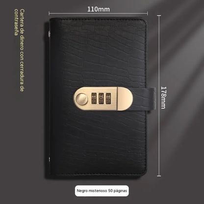 📓💰🔐Se utiliza una libreta protegida con contraseña para guardar cheques, dinero en efectivo, tarjetas bancarias y diversos comprobantes.