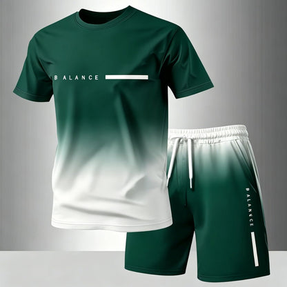 ✨【Pago contra entrega】Conjunto deportivo de verano de 2 piezas para hombre: cómoda camiseta de manga corta y pantalones cortos para el día a día y para estar en casa.