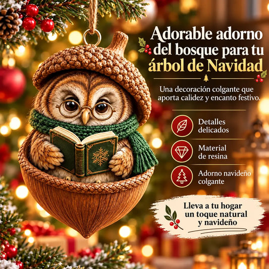 🎉【Compra 6 y llévate 6 gratis】12 unidades por 28 euros🤩 🎁Nuevo diseño navideño en acrílico 2D con animales en forma de piña.