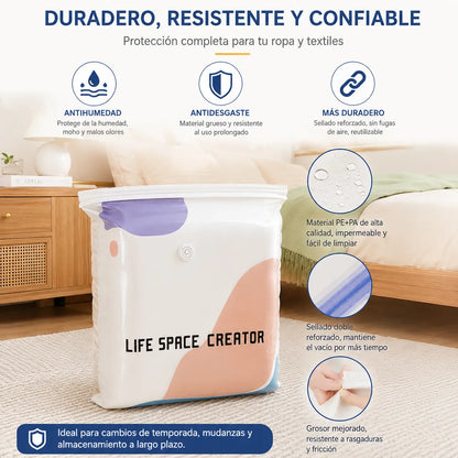 👕📦【5 piezas29 euros】Bolsas de compresión para guardar ropa, no requieren vacío, diseño reforzado.
