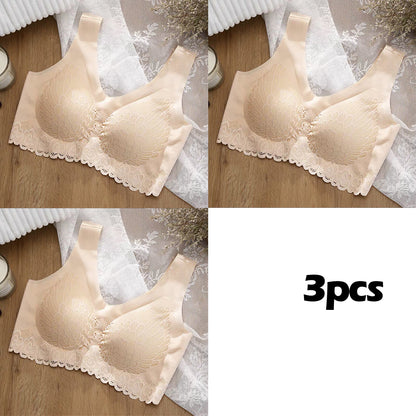 🔥【Paquete de 3 piezas】Exquisito sujetador sin costuras de seda helada【40-100KG】