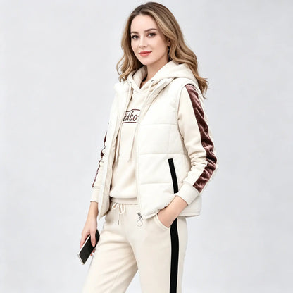 🔥🔥Elegante conjunto cálido de 3 piezas para otoño e invierno【Top + Chaleco + Pantalones】