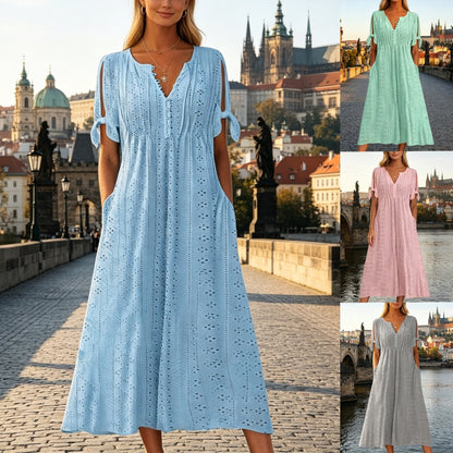 👗【S-5XL】Egyszerű, karcsúsított, légáteresztő ruha – sokoldalú és stílusos