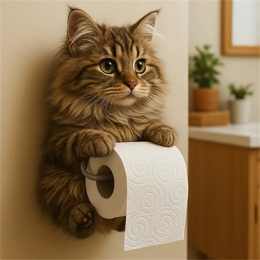 🐱【Oferta por tiempo limitado. Rebajas de fin de año.】Lindo porta rollo de papel higiénico con temática de gato