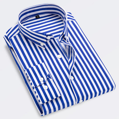 🔥👕【M-5XL】Camisa de negocios de rayas para hombre de manga larga 2026