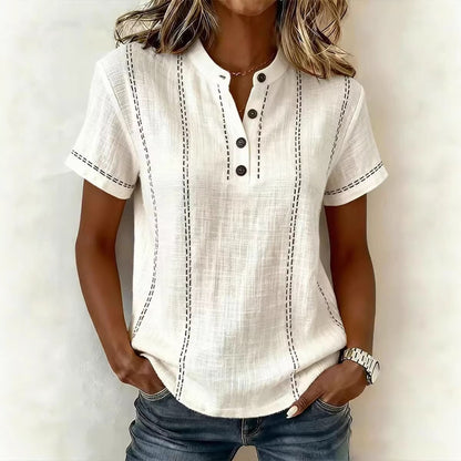 ⏳ ¡Oferta por tiempo limitado! ⏰【S-3XL】Nueva camisa casual de manga corta para mujer, de algodón y lino