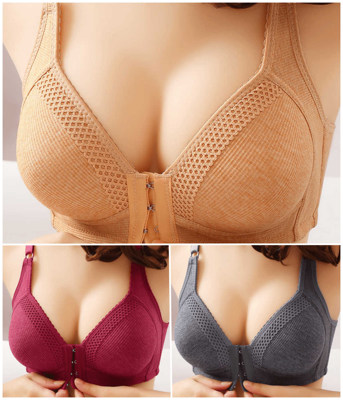 【M-3XL】【40-90KG】Sujetador push-up de alta calidad, sin costuras, moderno y sexy, previene la flacidez【Paquete de 3】