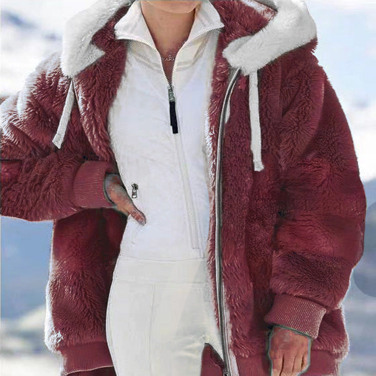 ☃️Limitovaná sleva 39%❄️【S-5XL】Dámská bunda 2026 s kontrastními pruhy z hustého plyše