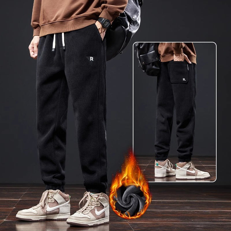 🔥【M-5XL】👖Nuevos pantalones de invierno para hombre: pana gruesa con forro de terciopelo; pantalones cálidos y casuales.