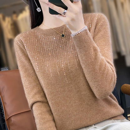 🔥🍁 [Novedad de otoño] [Tallas S-2XL] ✨🌷 Top de punto para mujer, elegante, con estilo y de alta calidad, con cuello redondo.
