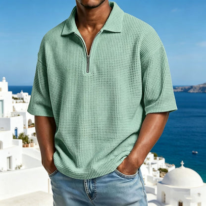 【S-4XL】Nueva colección de verano 2026: Polo de manga corta para hombre de color liso - Pago contra entrega