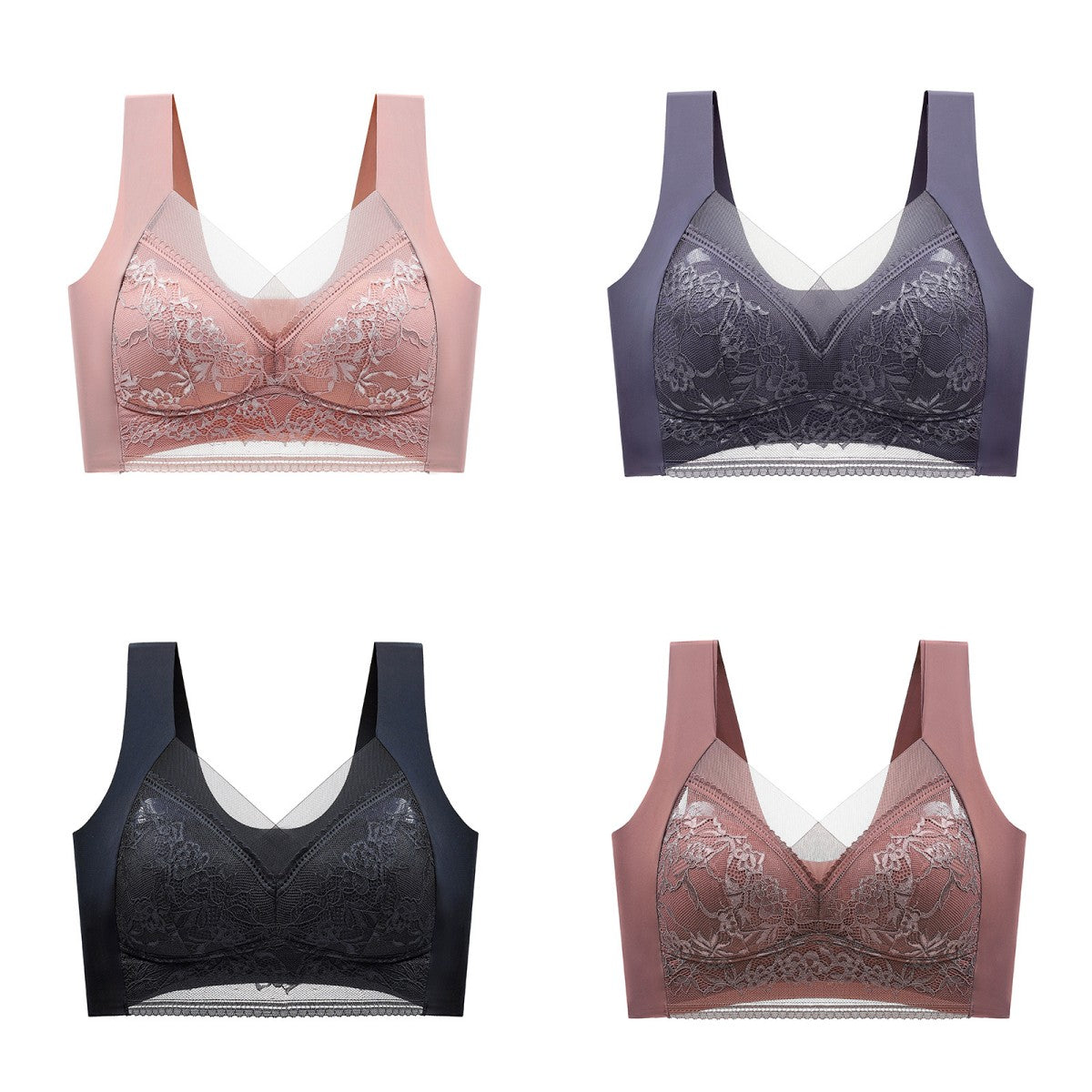 【Compra 2 y llévate 2 gratis】🔥4 por 31 €【40-110 KG】Sujetador de encaje sin costuras y cómodo para mujer