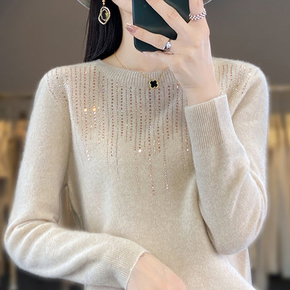 🔥🍁 [Novedad de otoño] [Tallas S-2XL] ✨🌷 Top de punto para mujer, elegante, con estilo y de alta calidad, con cuello redondo.
