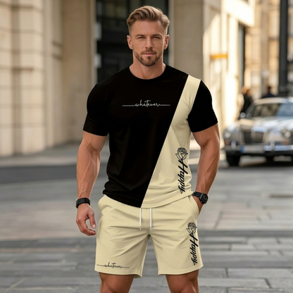 ✨S-6XL【Platba při dodání】Pánská letní sportovní souprava - pohodlné tričko s krátkým rukávem a kraťasy pro každodenní nošení i doma