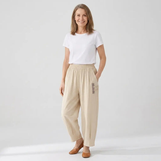 🔥【50% de descuento】🔥【M–4XL】 👖 Pantalones de verano ligeros y transpirables de algodón y lino - pantalones modernos e informales hasta el tobillo