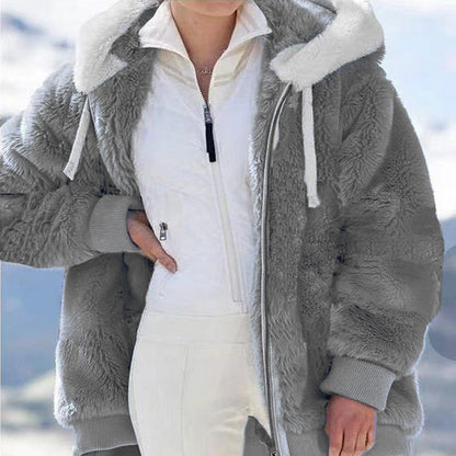 ☃️Limitovaná sleva 39%❄️【S-5XL】Dámská bunda 2026 s kontrastními pruhy z hustého plyše