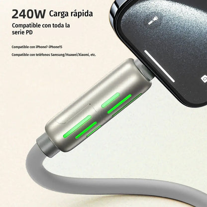 🌈 ¡Un Solo Cable, Más Comodidad! Cargador Multifunción con Luces RGB