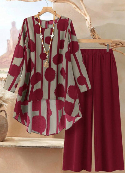 ⏳Oferta por tiempo limitado⏰【50-120 kg】👚Traje casual holgado de mujer con estampado de lunares