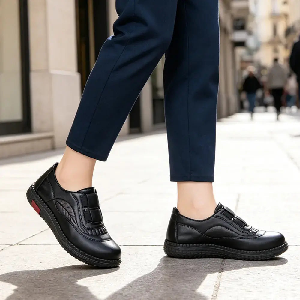 【35-41】Otoño/Invierno 2026 – Zapatos casuales de piel suave – empeine de piel suave, construcción ligera, suela gruesa de goma antideslizante; cómodos y estables.