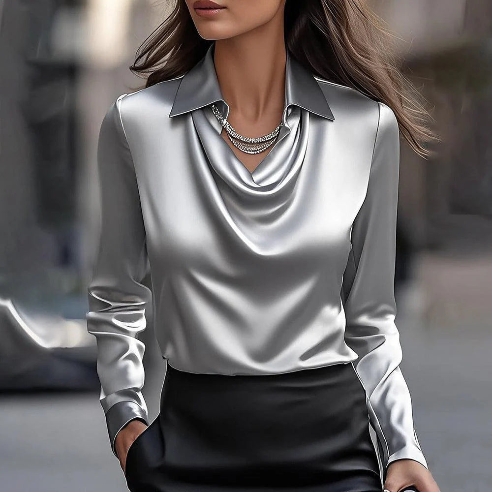 ✨【50% de descuento por tiempo limitado】【S-3XL】【40-100 kg】Elegante camisa estampada de mujer con cuello