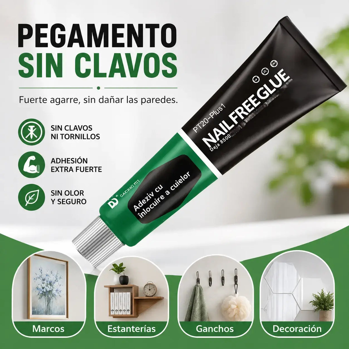 【Compra 5 y llévate 5 gratis】Pegamento multiusos sin clavos: resistente al agua, de secado rápido y no requiere taladrar.
