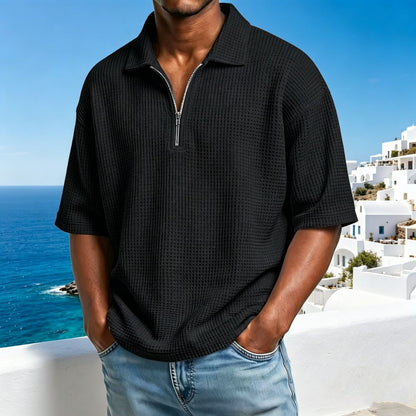 【S-4XL】Nueva colección de verano 2026: Polo de manga corta para hombre de color liso - Pago contra entrega