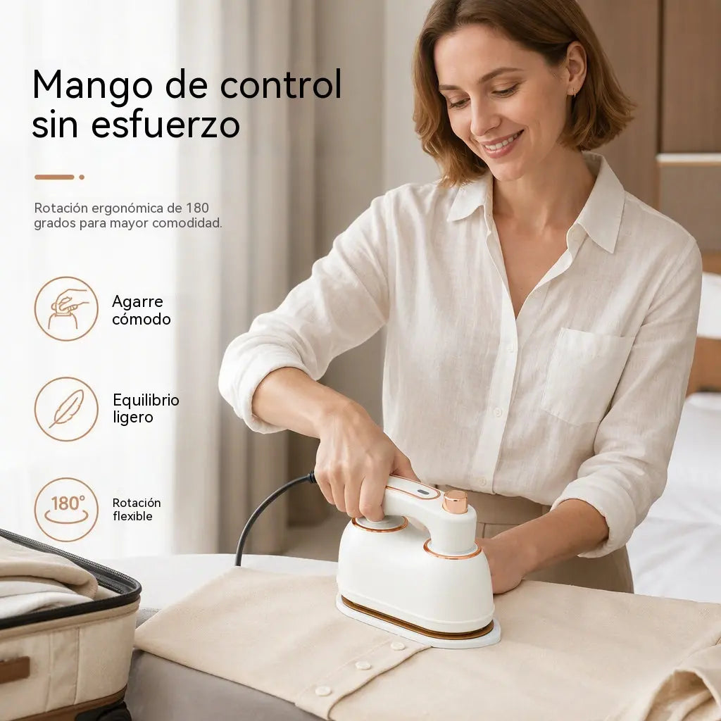 ✨ Plancha de vapor portátil para ropa con mango giratorio y suela de cerámica
