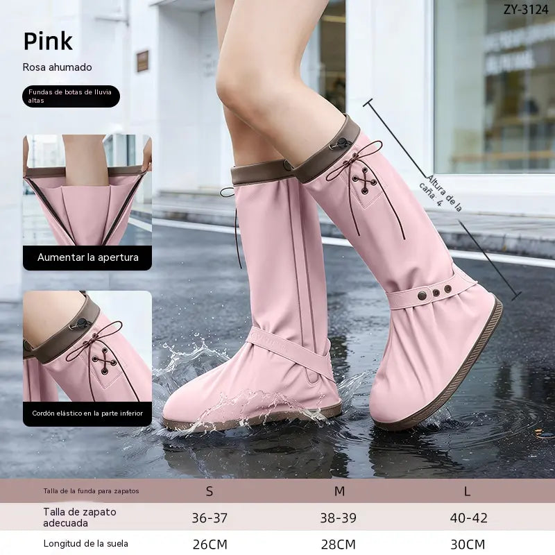 🔥🎁 Cubrezapatos impermeables plegables de caña alta: con un diseño antideslizante de doble cierre, estos protectores para los pies están especialmente diseñados para los desplazamientos diarios al aire libre y las salidas en días de lluvia.