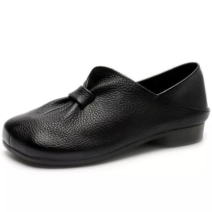 👡【35-42】2026 nuevos zapatos sin cordones de suela suave con lazo, piel de vaca de alta calidad, simples y exquisitos