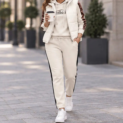 🔥🔥【Camiseta + Chaleco + Pantalones】Elegante conjunto de 3 piezas abrigado para otoño e invierno